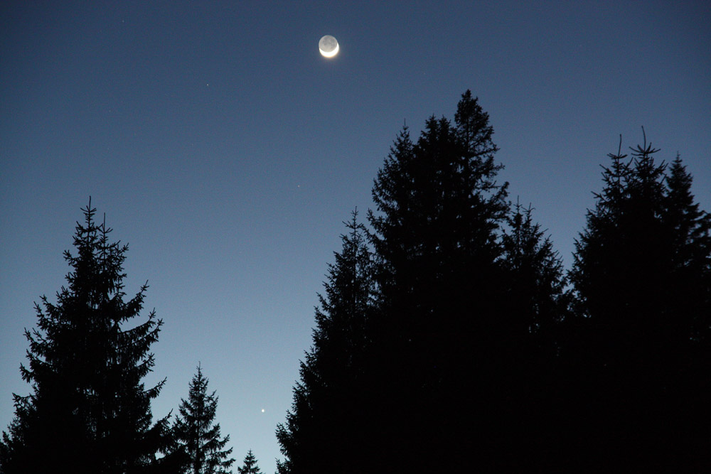 Mond und Venus